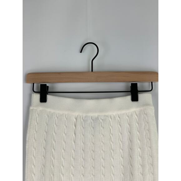 Dilvin Knit Braided Slit Skirt Womens Size Small New Cream Knitwear Collection - Picture 4 of 7